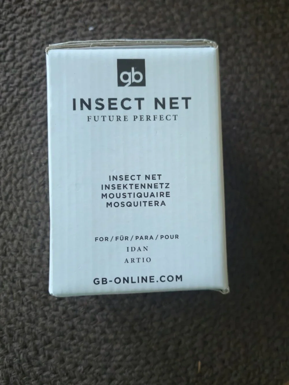 Gianni Bini Insect Net Packaging - White with Black Text